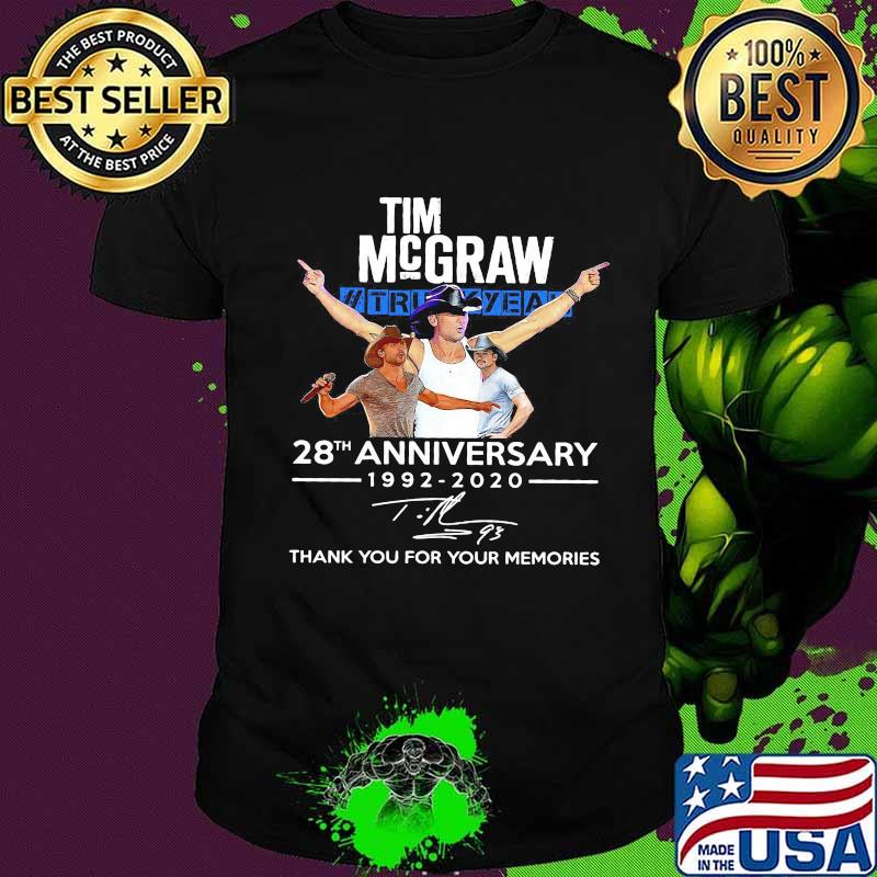 Tim mcgraw 28th anniversary 1992 2020 thank you for the memories signatures shirt