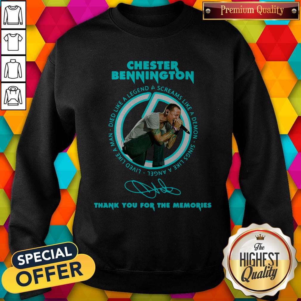 Top Chester Bennington Thank You For The Memories Signature Shirt