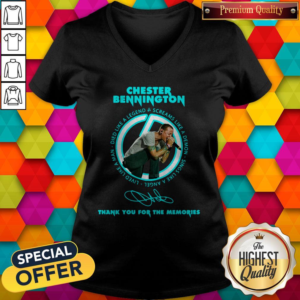 Top Chester Bennington Thank You For The Memories Signature Shirt