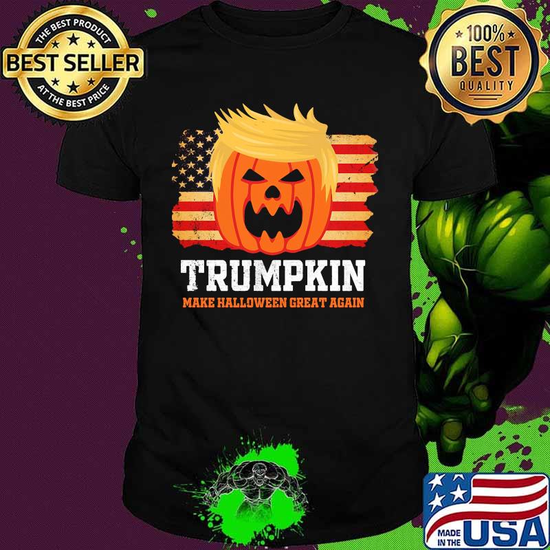 Trump trumpkin make halloween great again american flag independence day shirt