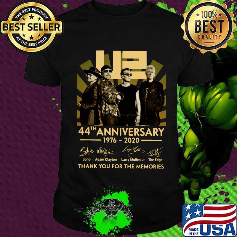 U2 44th anniversary 1976 2020 thank you for the memories signatures shirt