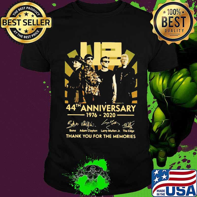 U2 44th anniversary 1976 2020 thank you for the memories signatures shirt