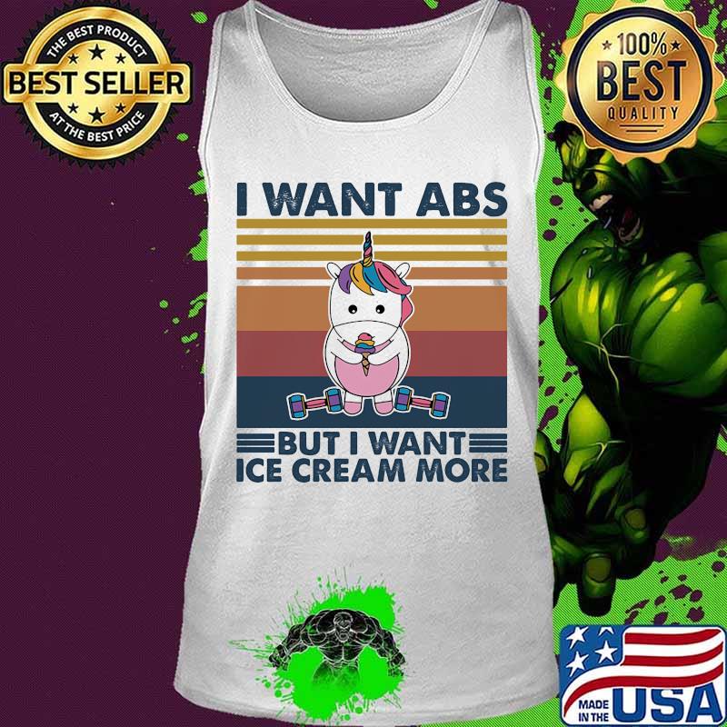 Unicorn I want ABS but i want ice cream more vintage retro s Tank top Unicorn I want ABS but i want ice cream more vintage retro s Tank top
