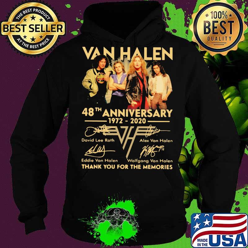 Van halen 48th anniversary 1972 2020 thank you for the memories signatures s Hoodie Van halen 48th anniversary 1972 2020 thank you for the memories signatures s Hoodie