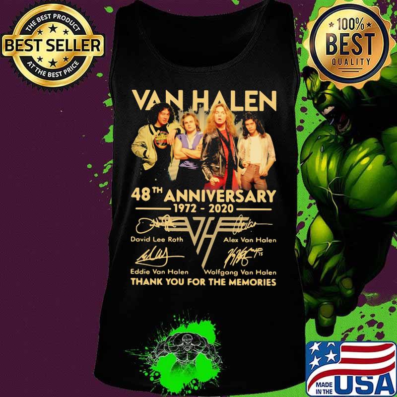 Van halen 48th anniversary 1972 2020 thank you for the memories signatures s Tank top Van halen 48th anniversary 1972 2020 thank you for the memories signatures s Tank top