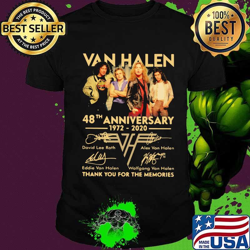 Van halen 48th anniversary 1972 2020 thank you for the memories signatures shirt Van halen 48th anniversary 1972 2020 thank you for the memories signatures shirt