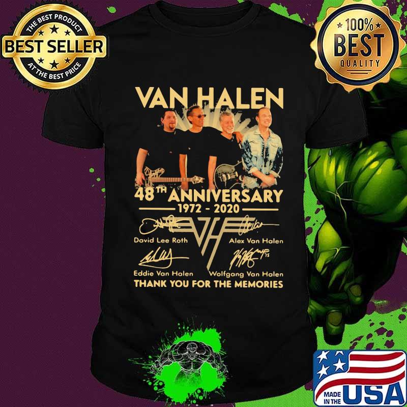 Van halen band 48th anniversary 1972 2020 thank you for the memories signatures shirt