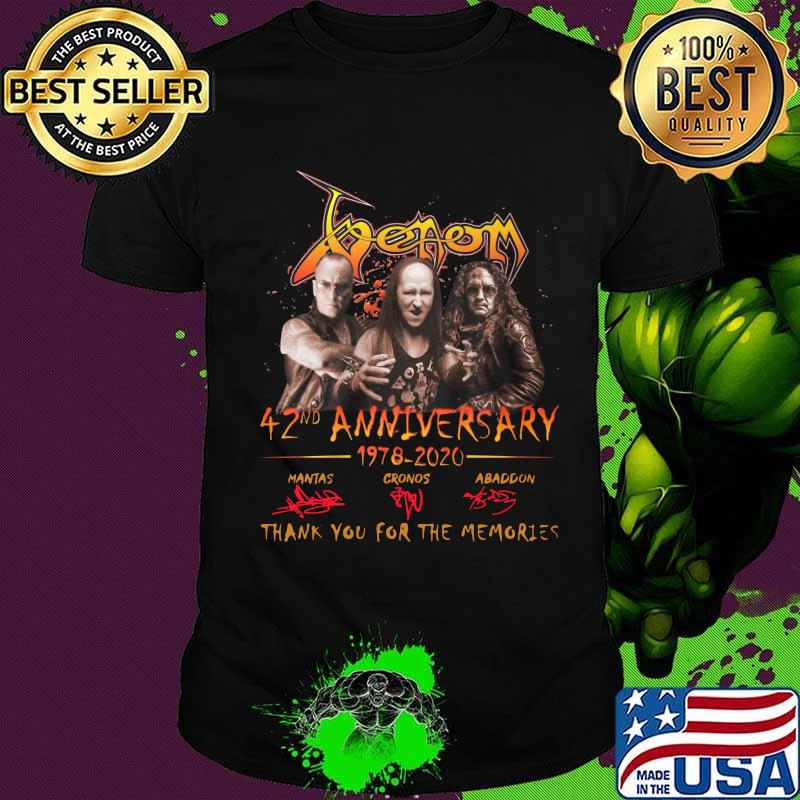 Venom band 42nd anniversary 1978 2020 thank you for the memories signatures shirt