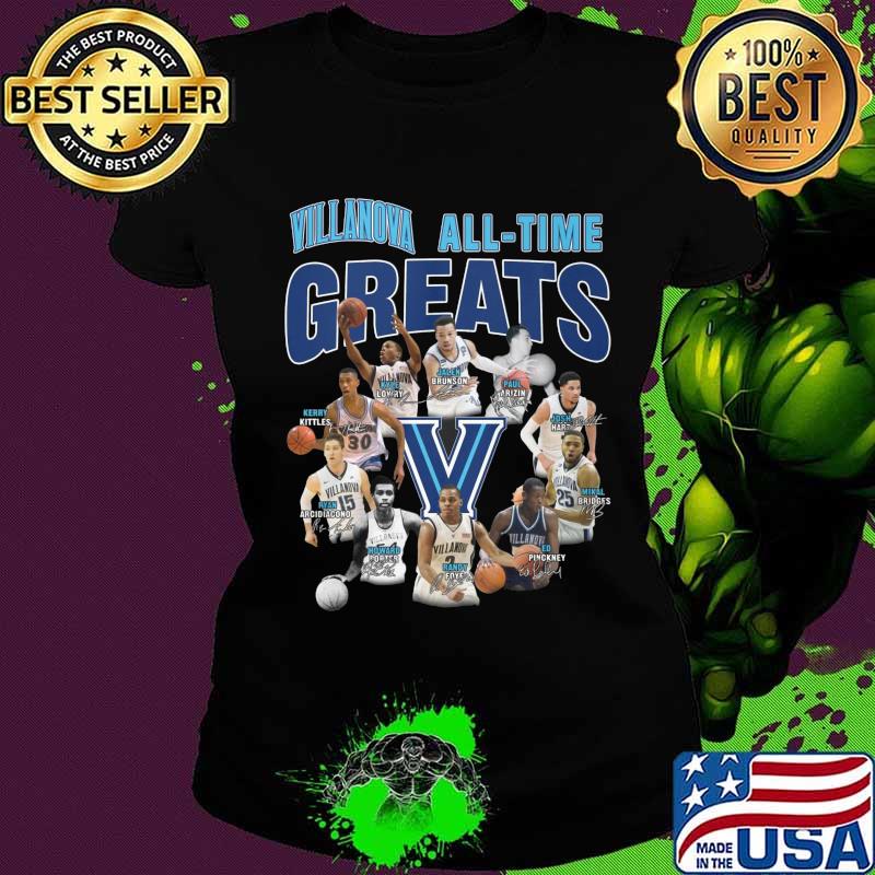 Villanova wildcats all time great signatures s Ladies tee Villanova wildcats all time great signatures s Ladies tee