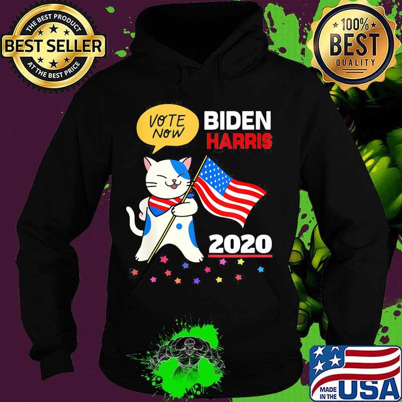 Vote Now Biden Harris 2020 Cat American Flag Independence Day Shirt Hoodie Vote Now Biden Harris 2020 Cat American Flag Independence Day Shirt Hoodie