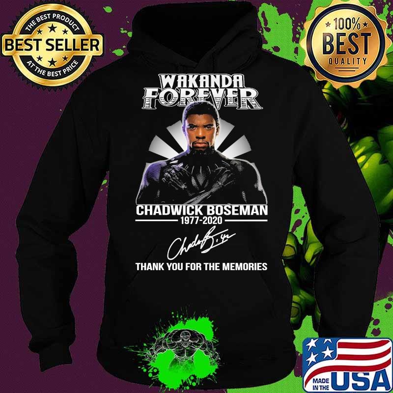 Wakanda forever black panther rip chadwick Boseman rest in peace 1977 2020 thank you for the memories signature light s Hoodie Wakanda forever black panther rip chadwick Boseman rest in peace 1977 2020 thank you for the memories signature light s Hoodie