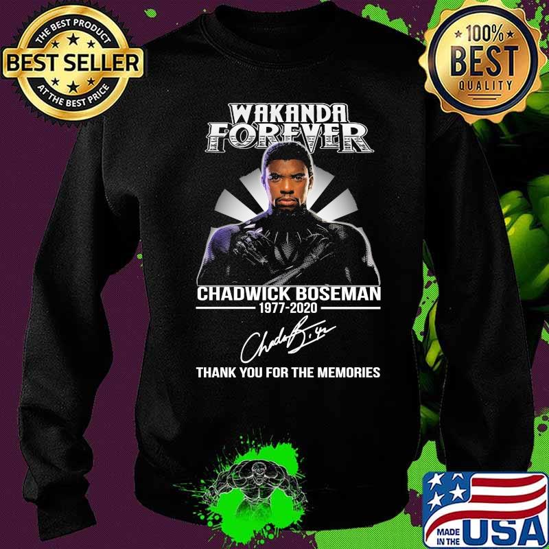 Wakanda forever black panther rip chadwick Boseman rest in peace 1977 2020 thank you for the memories signature light s Sweater Wakanda forever black panther rip chadwick Boseman rest in peace 1977 2020 thank you for the memories signature light s Sweater