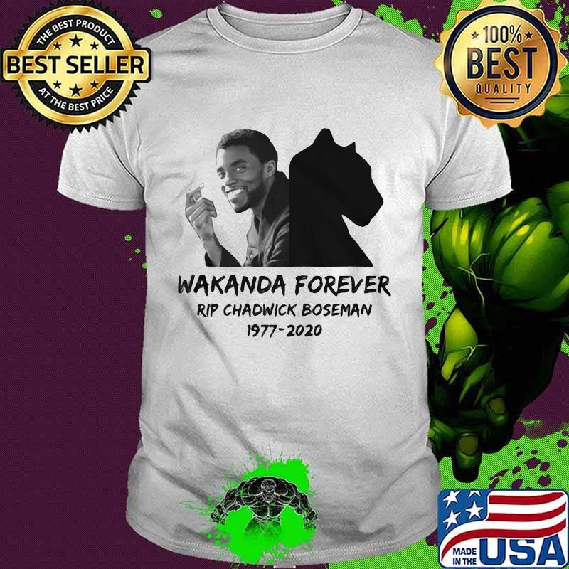 Wakanda forever rip chadwick black panther actor 1977 2020 shirt