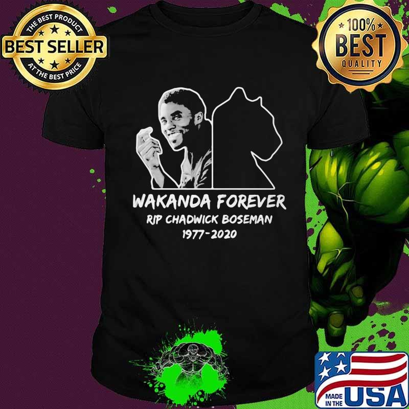 Wakanda forever rip chadwick boseman black panther 1977 2020 shirt