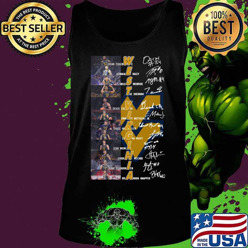 West virginia mountaineers men's basketball players signatures s Tank top West virginia mountaineers men's basketball players signatures s Tank top