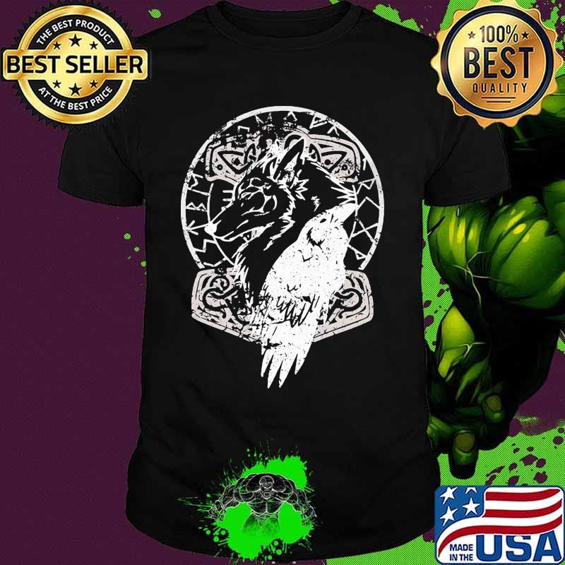 Wolf bird night black shirt