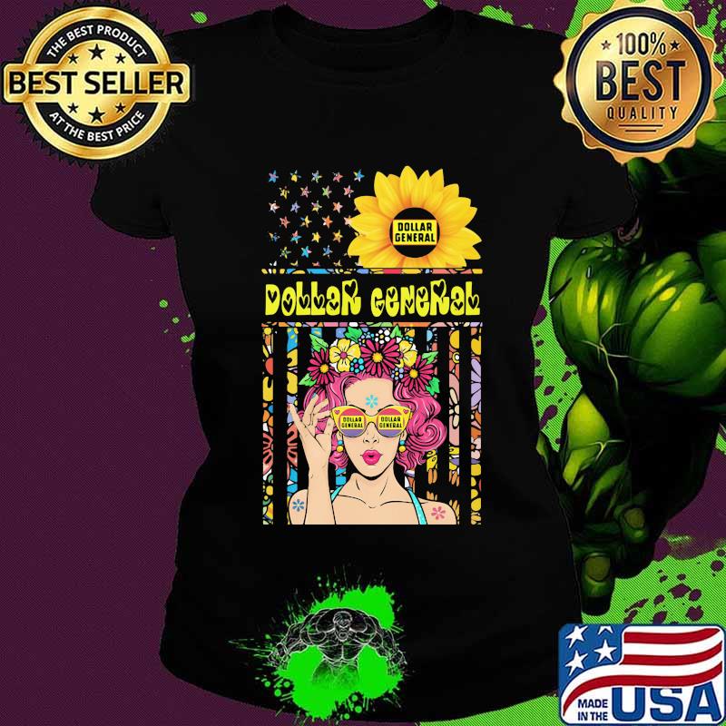 Woman sunflower dollar general american flag independence day s Ladies tee Woman sunflower dollar general american flag independence day s Ladies tee