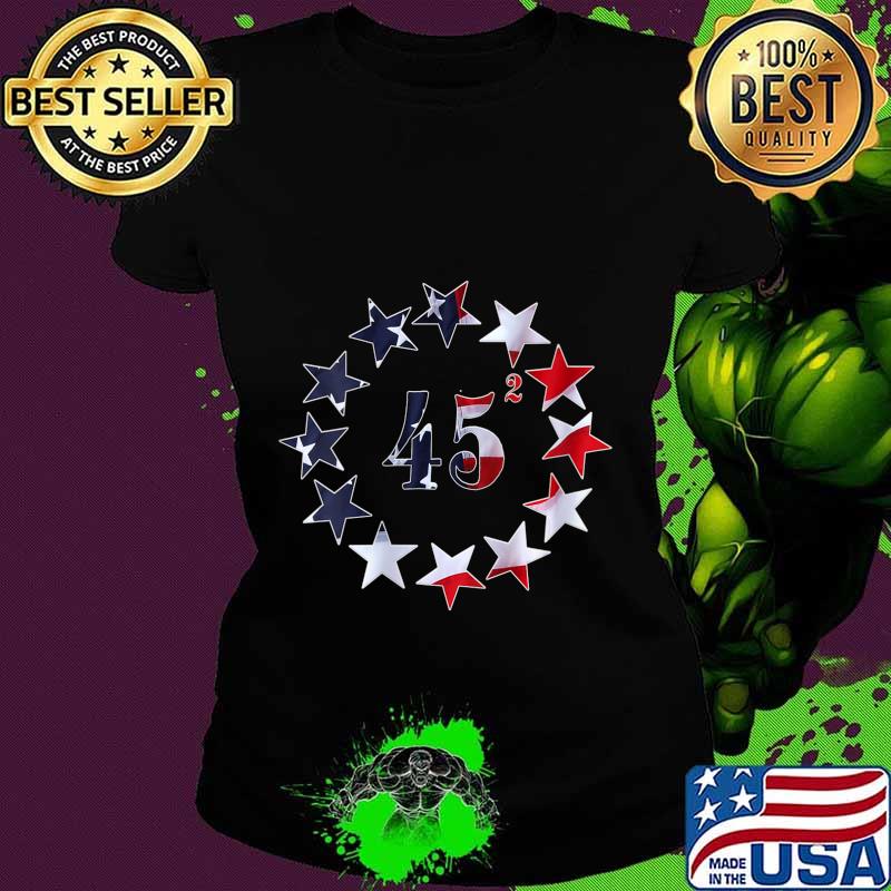 Womens 45 Squared Trump Betsy Ross Flag 2020 Second Term V-Neck T-Shirt Ladies tee Womens 45 Squared Trump Betsy Ross Flag 2020 Second Term V-Neck T-Shirt Ladies tee
