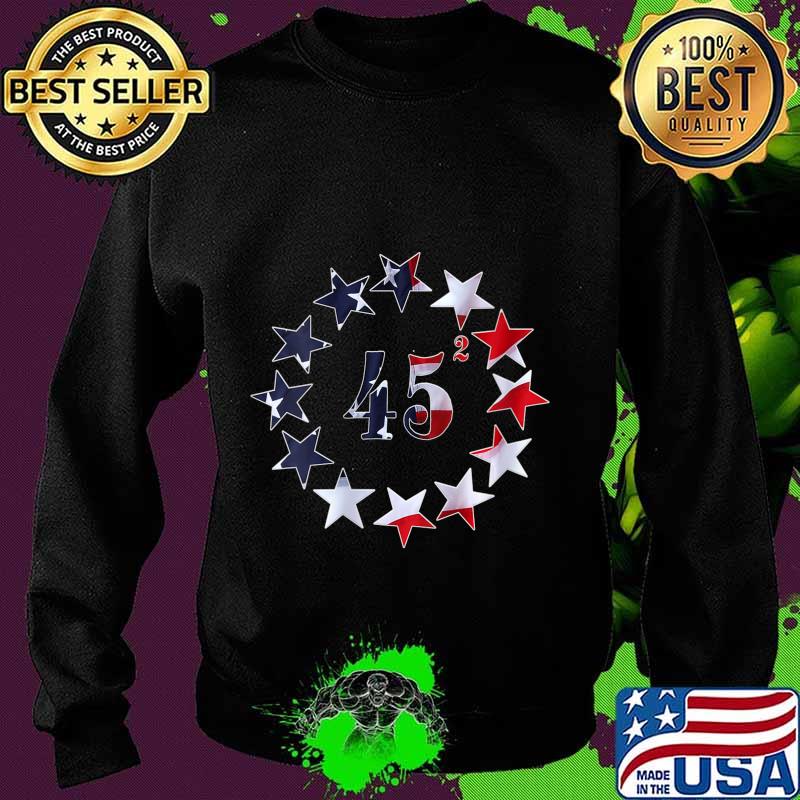 Womens 45 Squared Trump Betsy Ross Flag 2020 Second Term V-Neck T-Shirt Sweater Womens 45 Squared Trump Betsy Ross Flag 2020 Second Term V-Neck T-Shirt Sweater