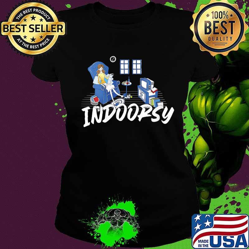 Womens Indoorsy reading and watching TV V-Neck T-Shirt Copy Ladies tee Womens Indoorsy reading and watching TV V-Neck T-Shirt Copy Ladies tee