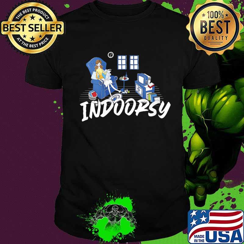 Womens Indoorsy reading and watching TV V-Neck T-Shirt Copy Womens Indoorsy reading and watching TV V-Neck T-Shirt Copy