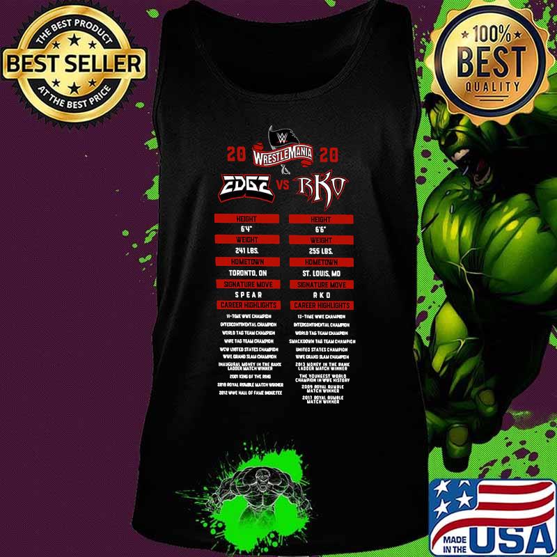 Wrestlemania rated rko edge vs orton 2020 s Tank top Wrestlemania rated rko edge vs orton 2020 s Tank top