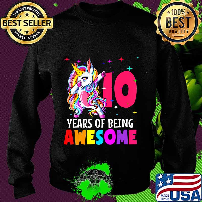 10th Birthday Dabbing Unicorn Party Gift 10 Years Old Girls T-Shirt Sweater 10th Birthday Dabbing Unicorn Party Gift 10 Years Old Girls T-Shirt Sweater