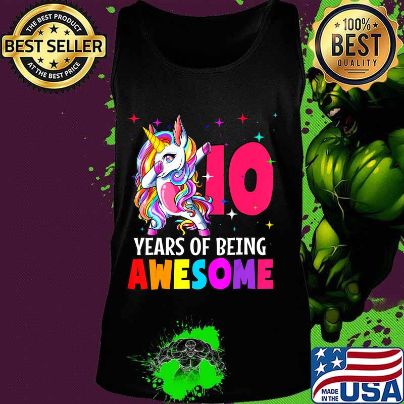 10th Birthday Dabbing Unicorn Party Gift 10 Years Old Girls T-Shirt Tank top 10th Birthday Dabbing Unicorn Party Gift 10 Years Old Girls T-Shirt Tank top
