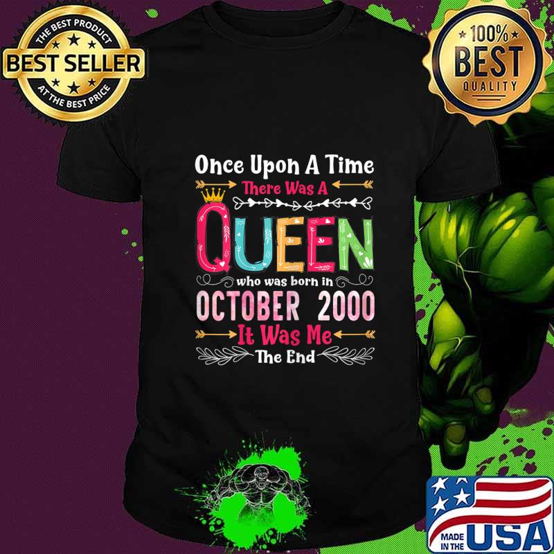 20 Years Birthday Girls 20th Birthday Queen October 2000 T-Shirt