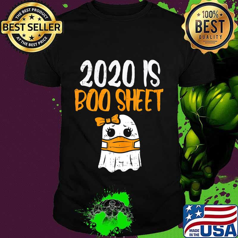 2020 Boo Sheet Girl Ghost In Mask Cute Halloween Quarantine T-Shirt