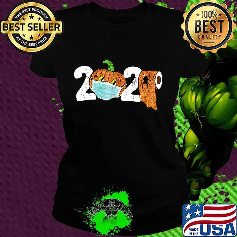 2020 Pumpkin In Mask Toilet Paper Halloween Quarantine T-Shirt Ladies tee 2020 Pumpkin In Mask Toilet Paper Halloween Quarantine T-Shirt Ladies tee
