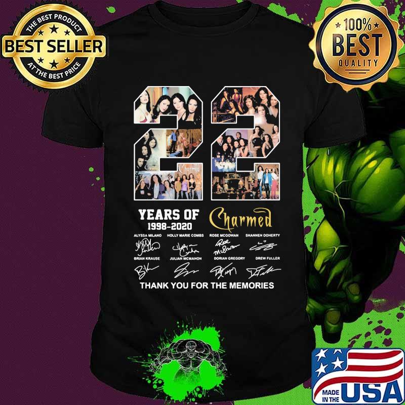 22 years of 1998 2020 charmed thank you for the memories signatures shirt