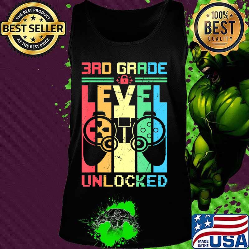 3rd Grade Level Unlocked Gamer First Day Of School T-Shirt Tank top 3rd Grade Level Unlocked Gamer First Day Of School T-Shirt Tank top