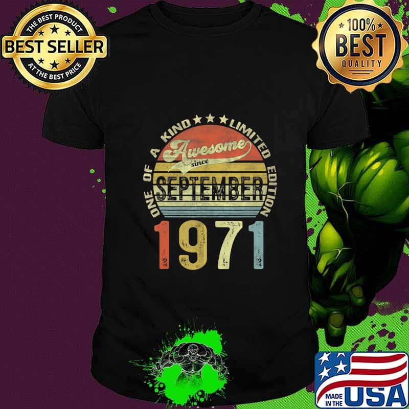 49 Years Old Gifts Vintage September 1971 49th Birthday Gift T-Shirt