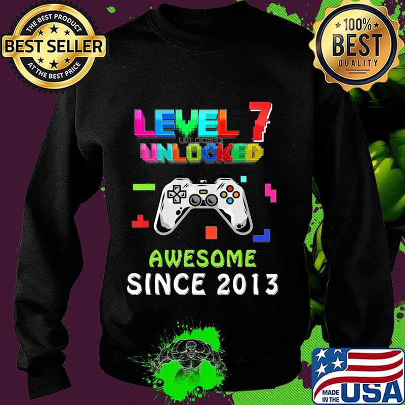 7th birthday level 7 unlocked birthday awesome since 2013 T-Shirt Sweater 7th birthday level 7 unlocked birthday awesome since 2013 T-Shirt Sweater