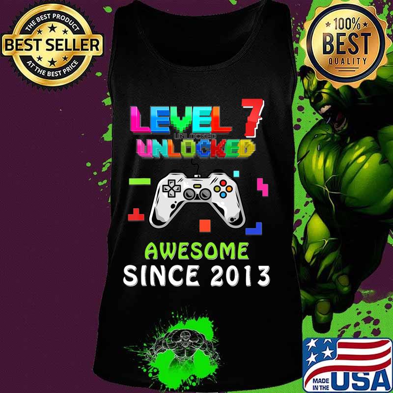 7th birthday level 7 unlocked birthday awesome since 2013 T-Shirt Tank top 7th birthday level 7 unlocked birthday awesome since 2013 T-Shirt Tank top