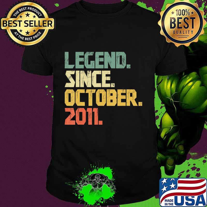 9 Year old Gifts Shirt Boys Girls Legend Since October 2011 T-Shirt