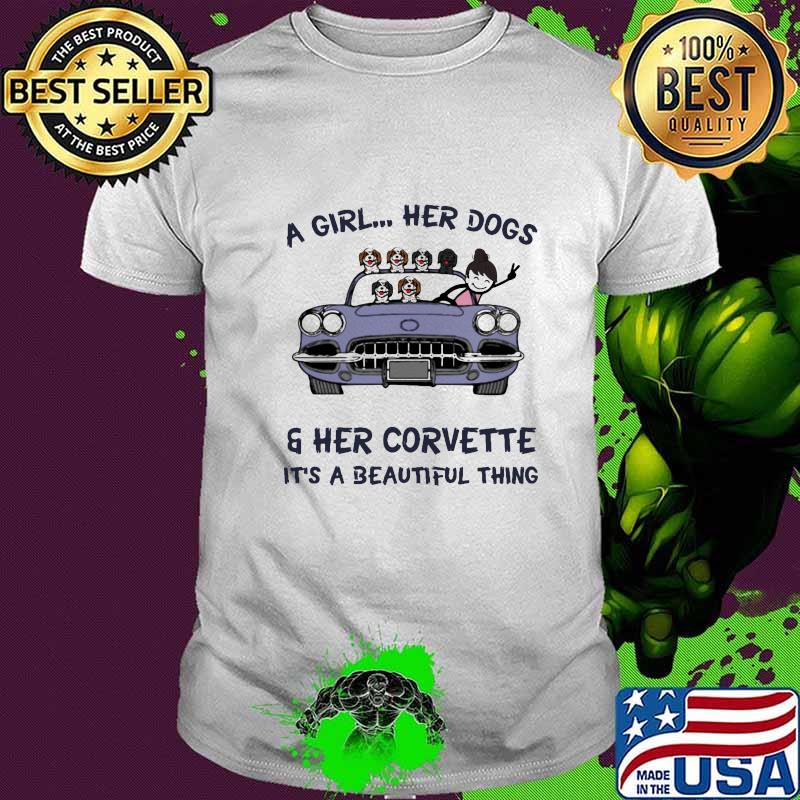 A girl her cats and her corvette it's a beautiful thing shirt