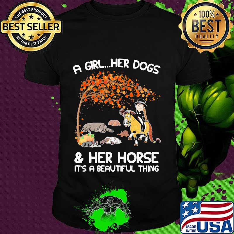 A girl her dog and her horse it's a beautiful thing tree shirt
