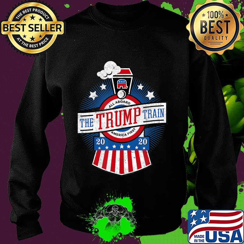 All Aboard the Trump Train 2020 American Flag Reelect 45 T-Shirt Sweater All Aboard the Trump Train 2020 American Flag Reelect 45 T-Shirt Sweater