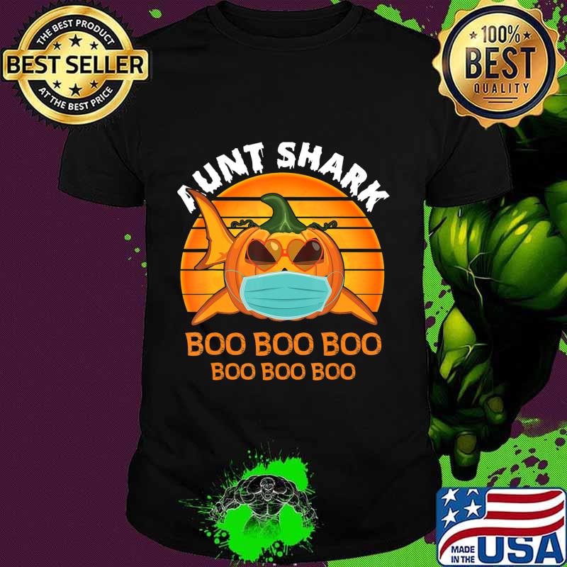 Aunt Shark Boo Boo Shirt Pumpkin Halloween Aunt Gift T-Shirt