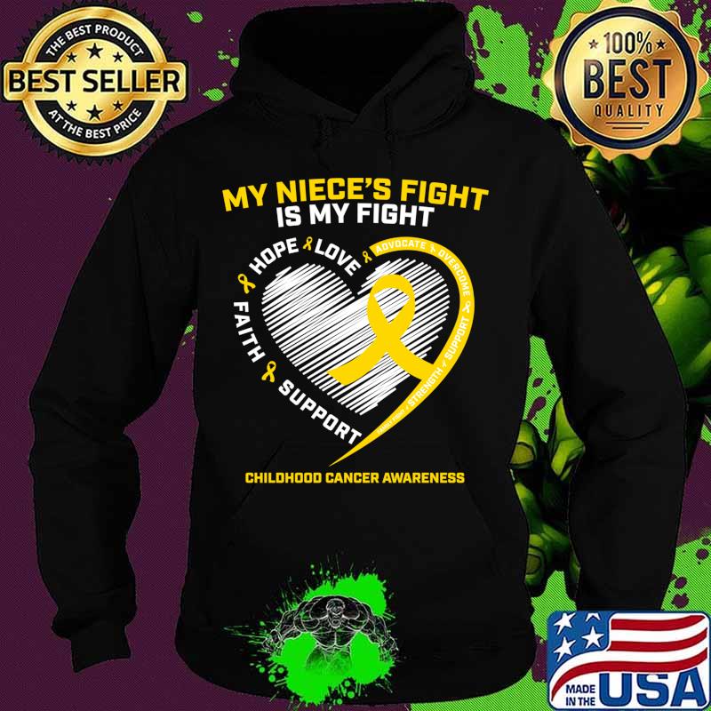 Aunt Uncle Women Men Niece Gold Childhood Cancer Awareness Shirt Hoodie Aunt Uncle Women Men Niece Gold Childhood Cancer Awareness Shirt Hoodie