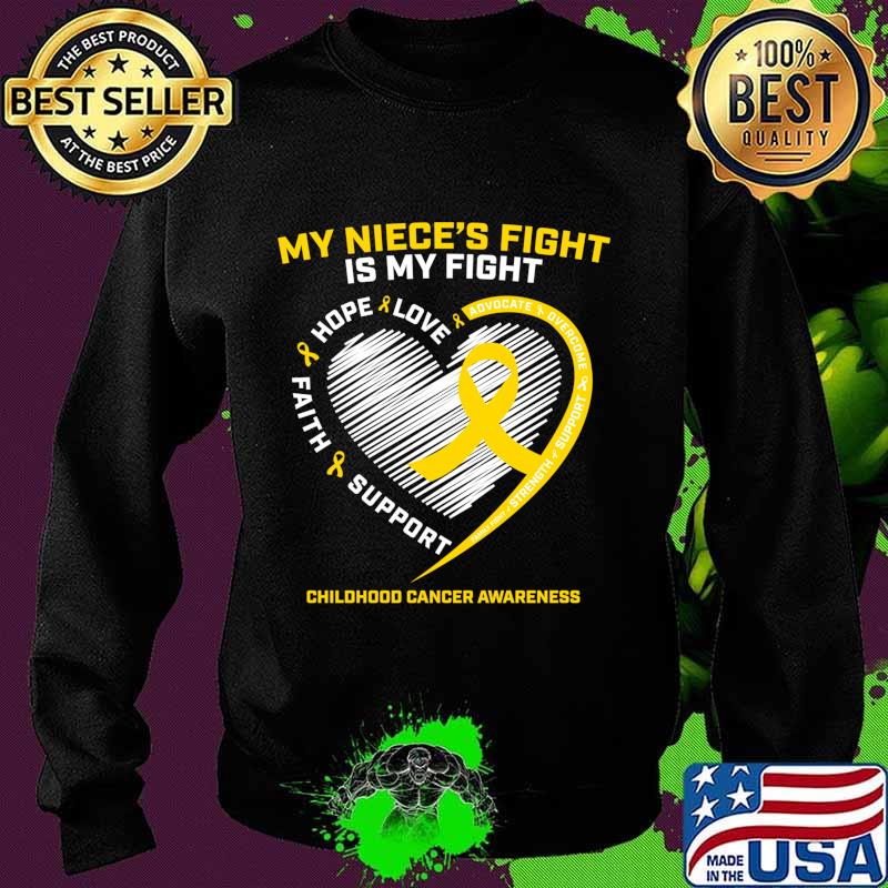Aunt Uncle Women Men Niece Gold Childhood Cancer Awareness Shirt Sweater Aunt Uncle Women Men Niece Gold Childhood Cancer Awareness Shirt Sweater