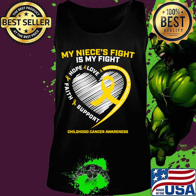 Aunt Uncle Women Men Niece Gold Childhood Cancer Awareness Shirt Tank top Aunt Uncle Women Men Niece Gold Childhood Cancer Awareness Shirt Tank top