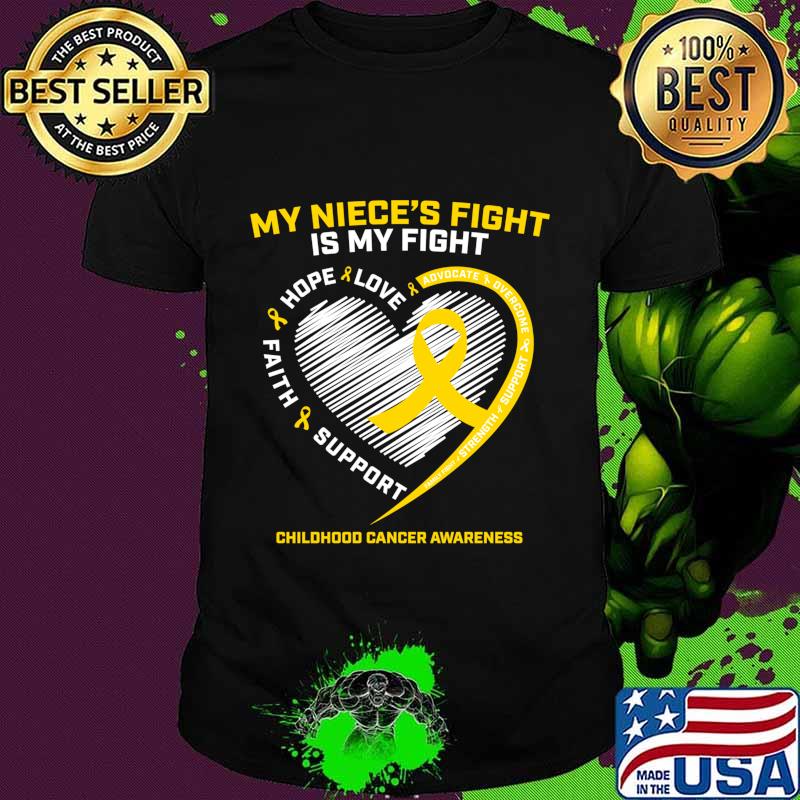 Aunt Uncle Women Men Niece Gold Childhood Cancer Awareness Shirt Aunt Uncle Women Men Niece Gold Childhood Cancer Awareness Shirt