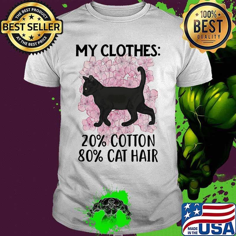 Black Cat and Cherry Blossom My clothes 20% cotton 80% cat hair shirt