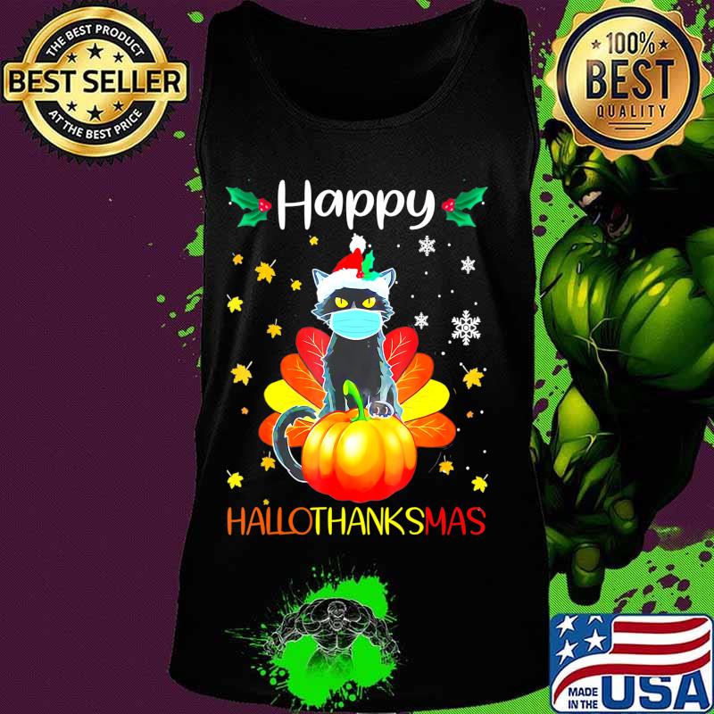 Black Cat Halloween And Merry Christmas Happy T-Shirt Tank top Black Cat Halloween And Merry Christmas Happy T-Shirt Tank top