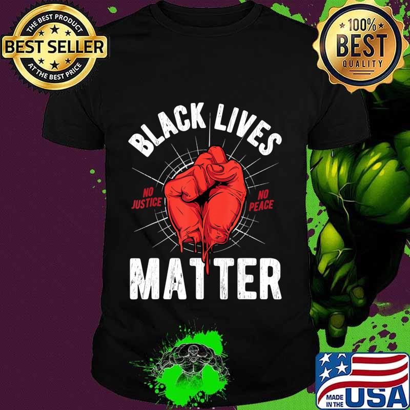Black lives matter Heart BLM Pride Protest Fist Justice T-Shirt