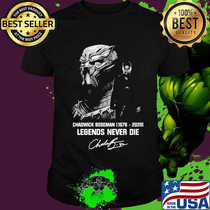 Black panther rip chadwick 1977 2020 legends never die signature shirt
