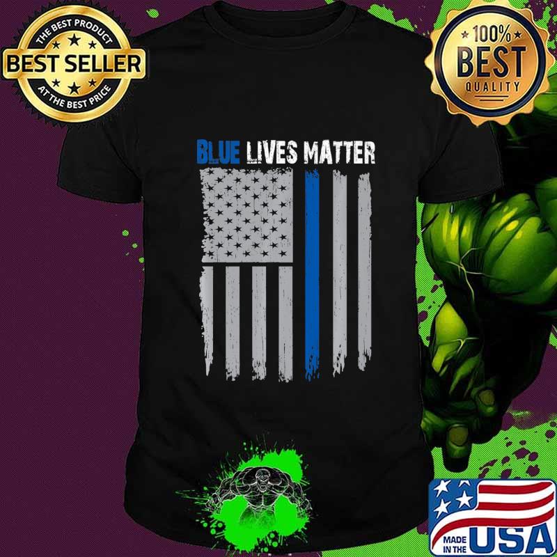 Blue Lives Matter American Flag Premium T-Shirt